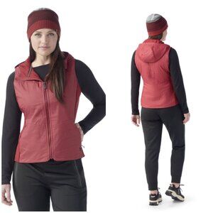 Smartwool Smartloft Vest Womens Medium Burgundy Hoodie Wool Outdoor Hiking Gorpc